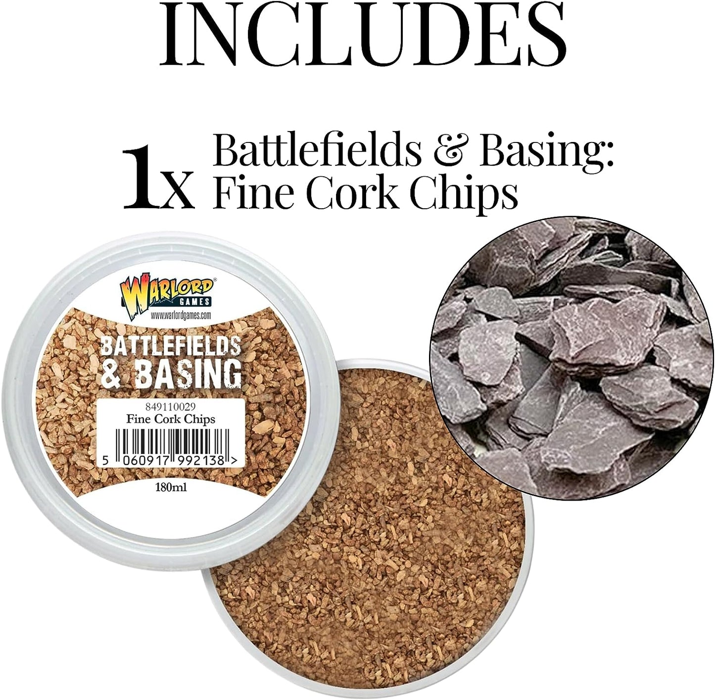 Warlord Games - Battlefields & Basing: Fine Cork Chips (180ml)