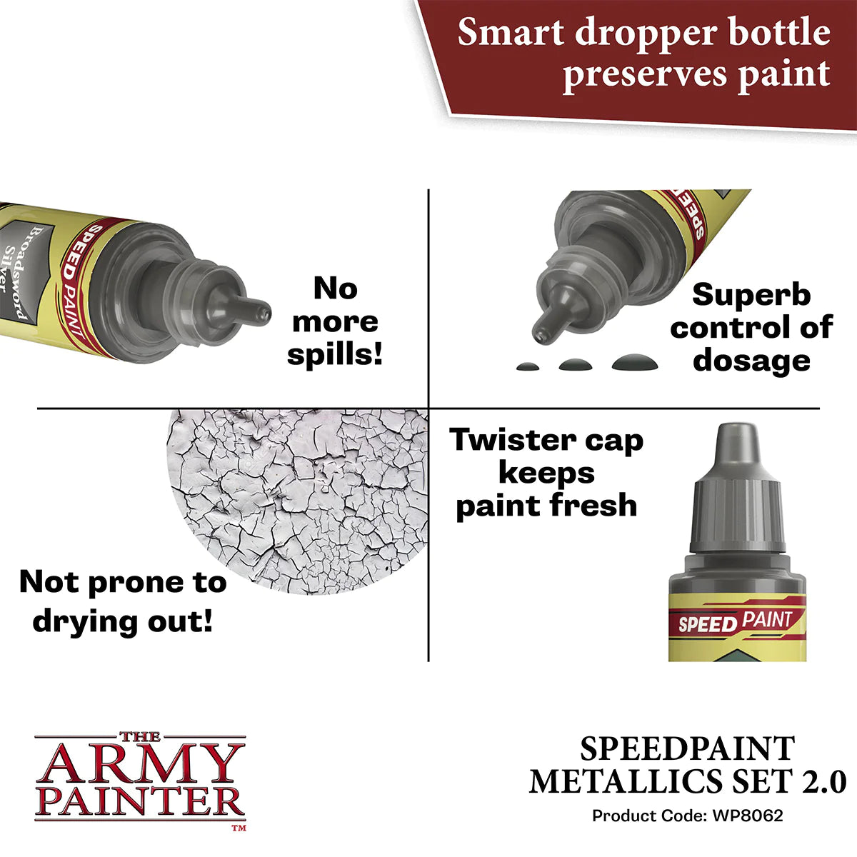 Army Painter Warpaints: Speedpaint Metallics Set 2.0