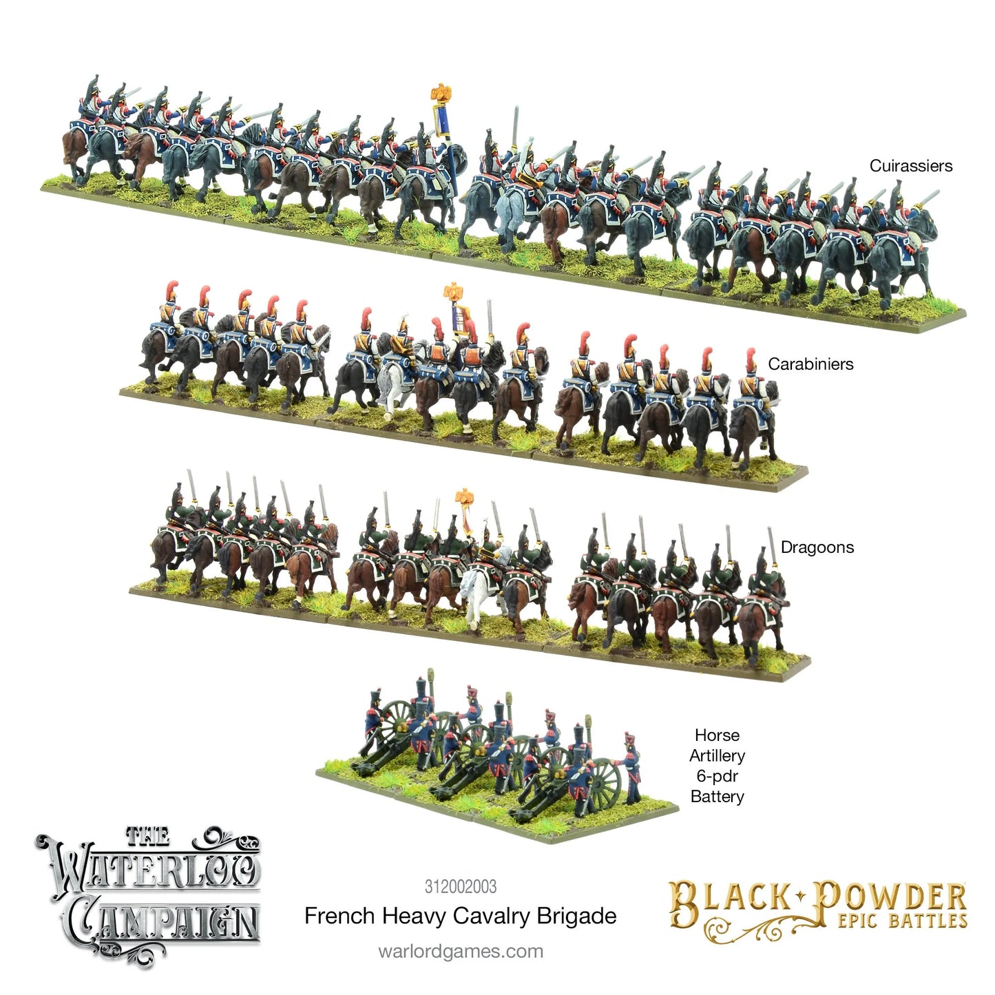 Black Powder Epic Battles - Waterloo:  French Heavy Cavalry Brigade