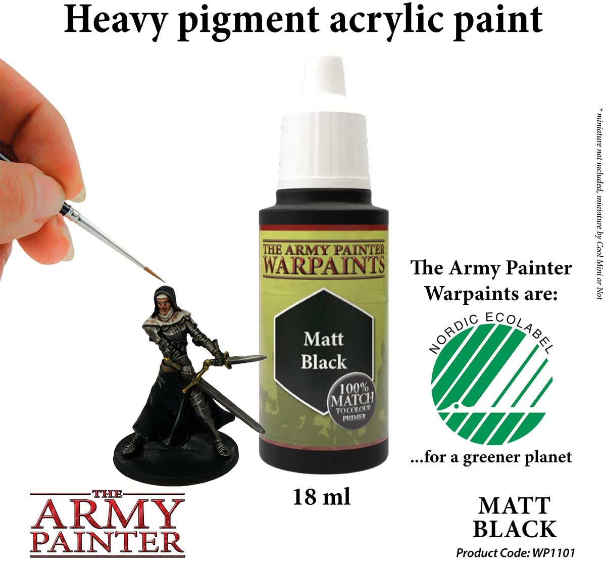 The Army Painter - Warpaints: Matt Black (18ml/0.6oz)