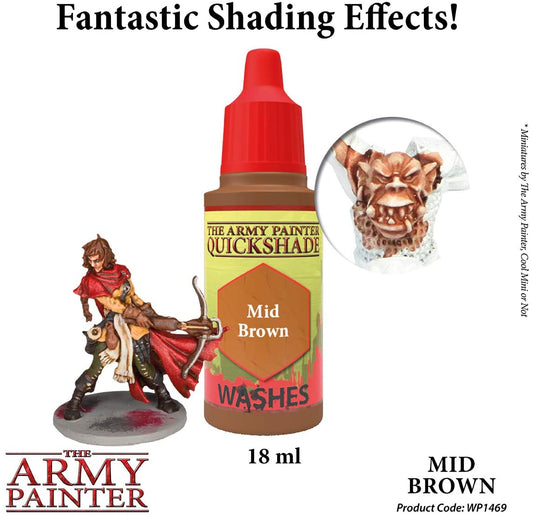 The Army Painter - Quickshade Washes: Mid Brown (18ml/0.6oz)