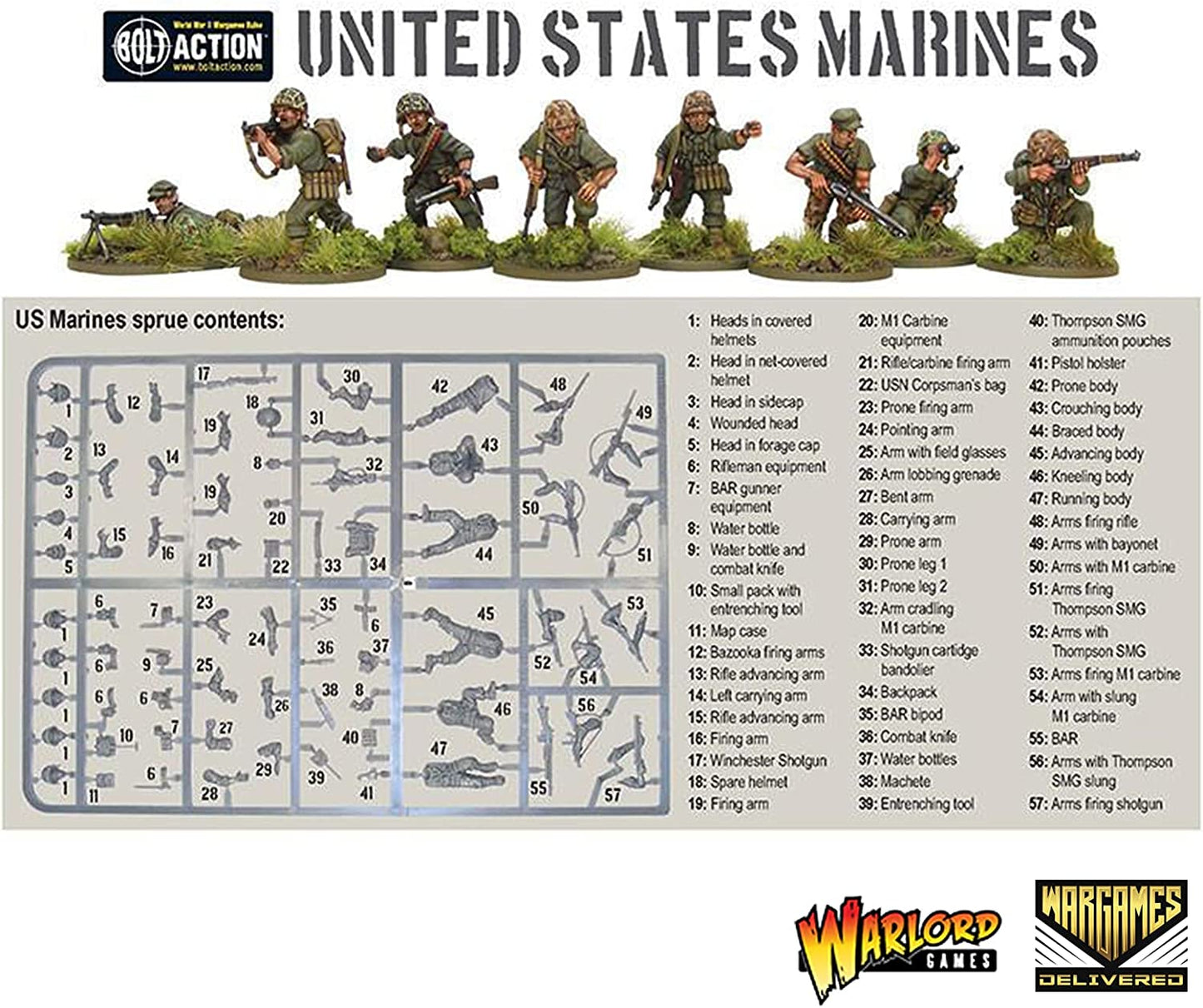 Bolt Action - USA: US Marine Set + Digital Guide: Marianas & Palau Islands