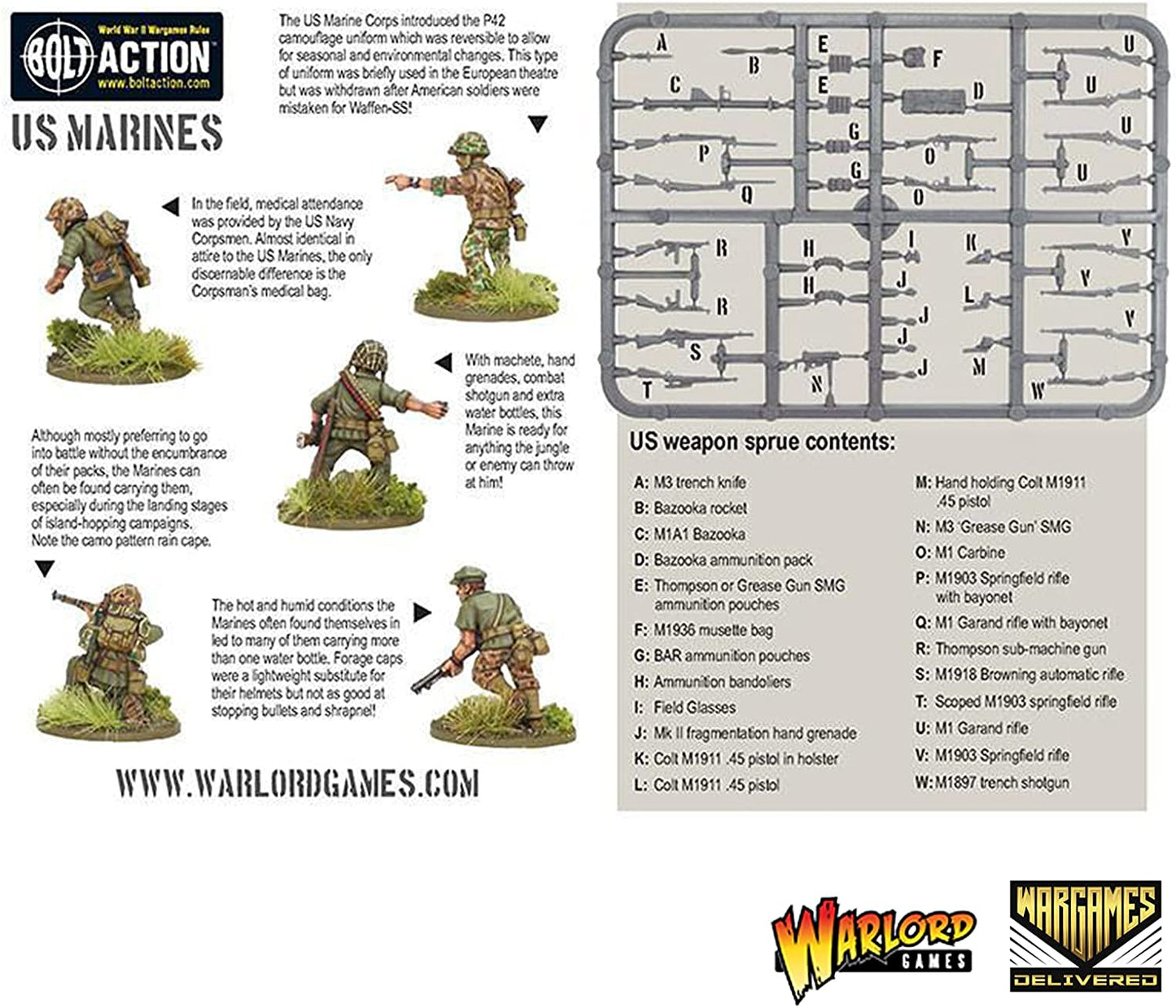 Bolt Action - USA: US Marine Set + Digital Guide: Marianas & Palau Islands