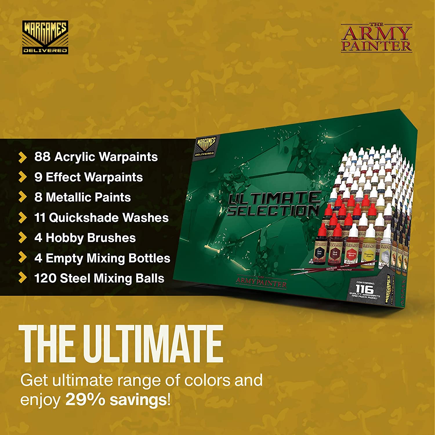 The Army Painter x Wargames Delivered Mega Miniature Paint Set, Acrylic  Paint Model Paint Kit for Plastic Models 