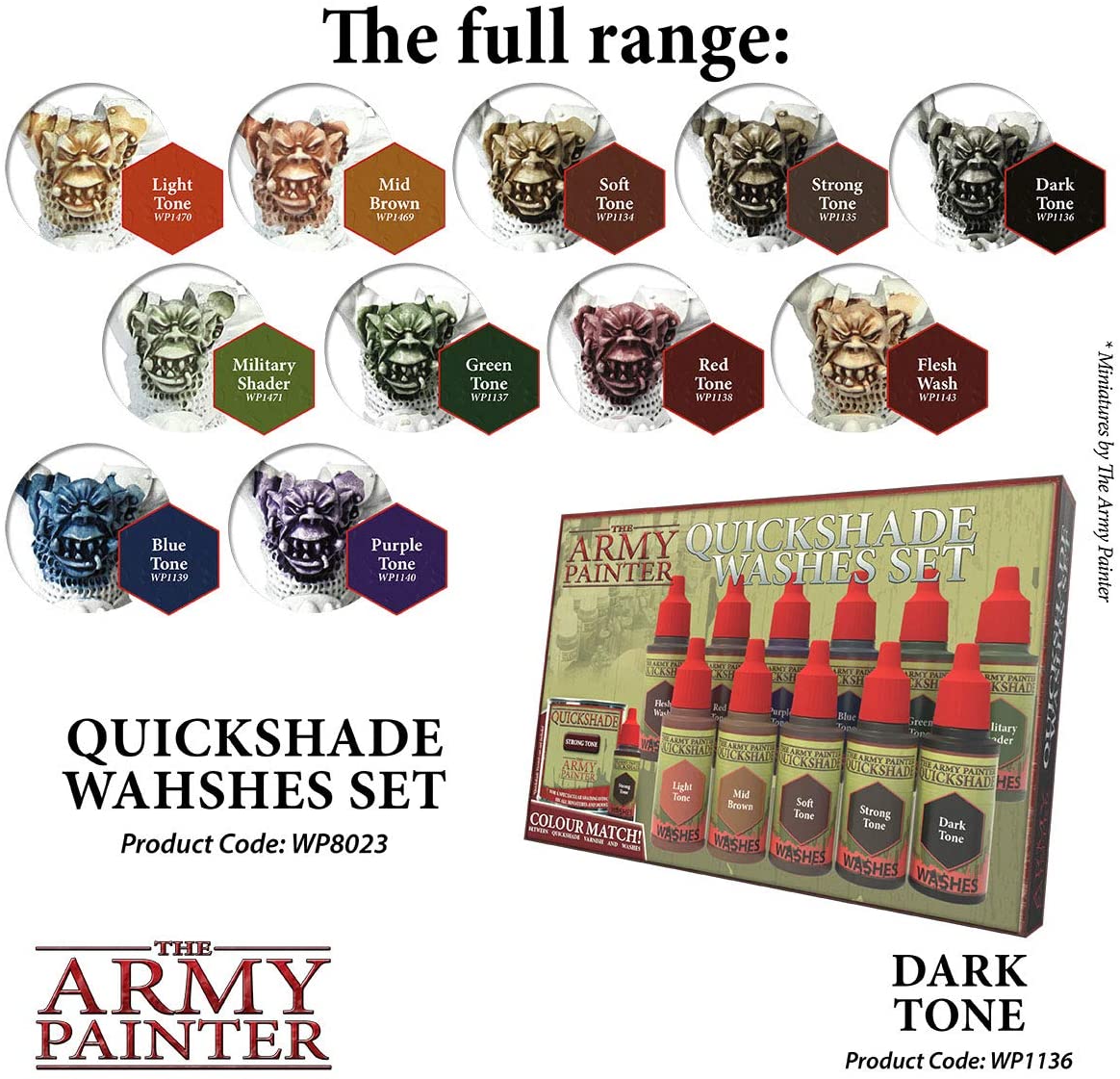 The Army Painter - Quickshade Washes: Dark Tone (18ml/0.6oz)