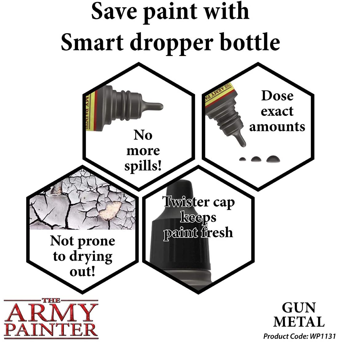 The Army Painter - Warpaints Metallics: Gun Metal (18ml/0.6oz)