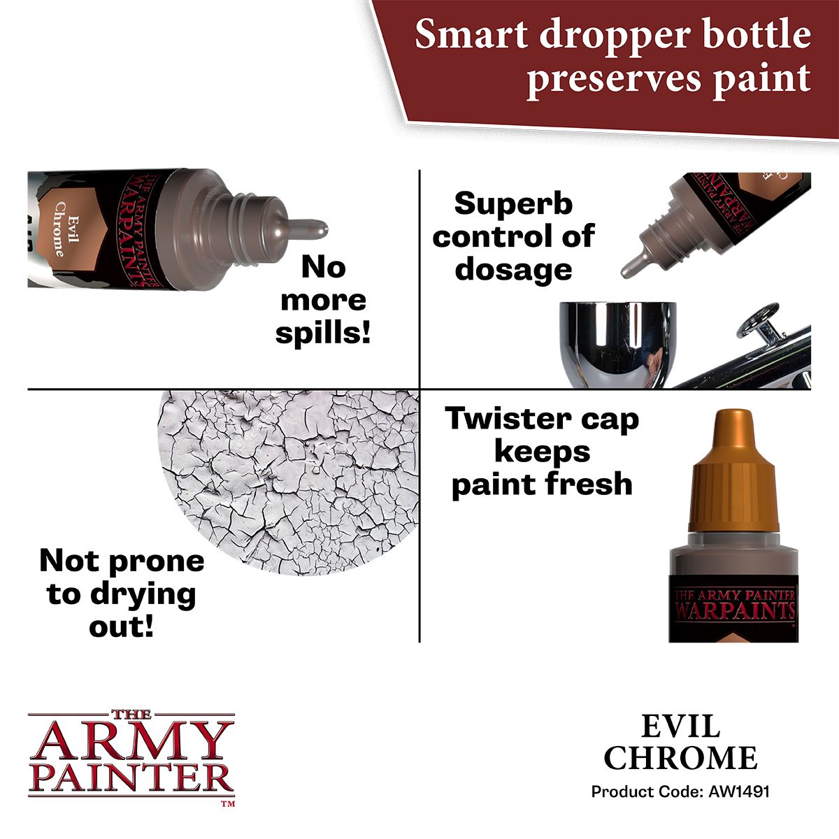 The Army Painter - Warpaints Air Metallics: Evil Chrome (18ml/0.6oz)