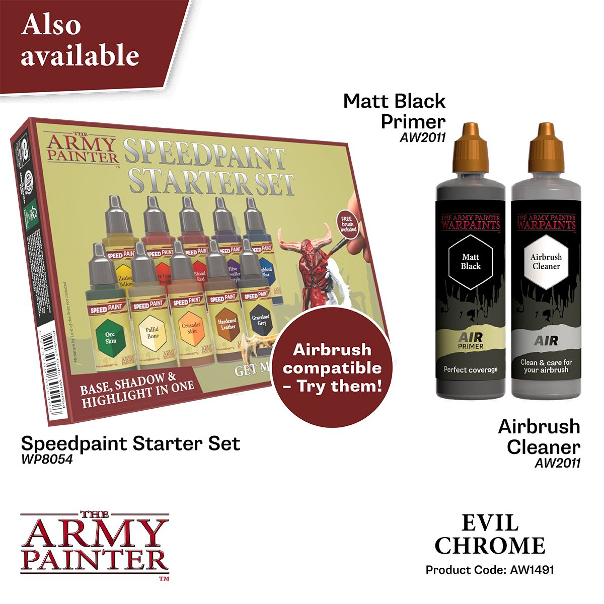 The Army Painter - Warpaints Air Metallics: Evil Chrome (18ml/0.6oz)