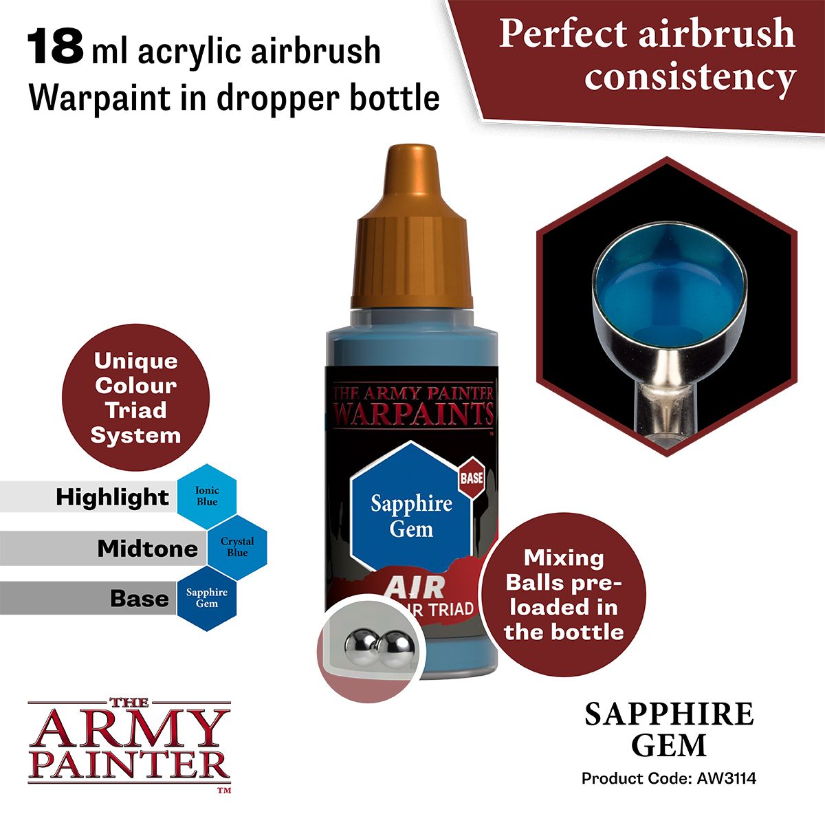The Army Painter - Warpaints Air: Sapphire Gem (18ml/0.6oz)