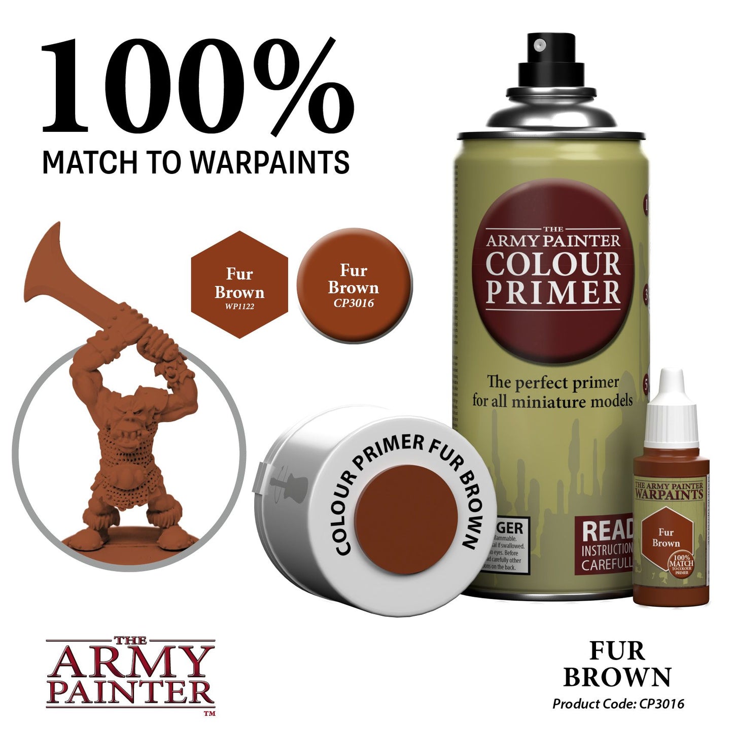 The Army Painter - Colour Primer: Fur Brown (400ml/13.5oz)