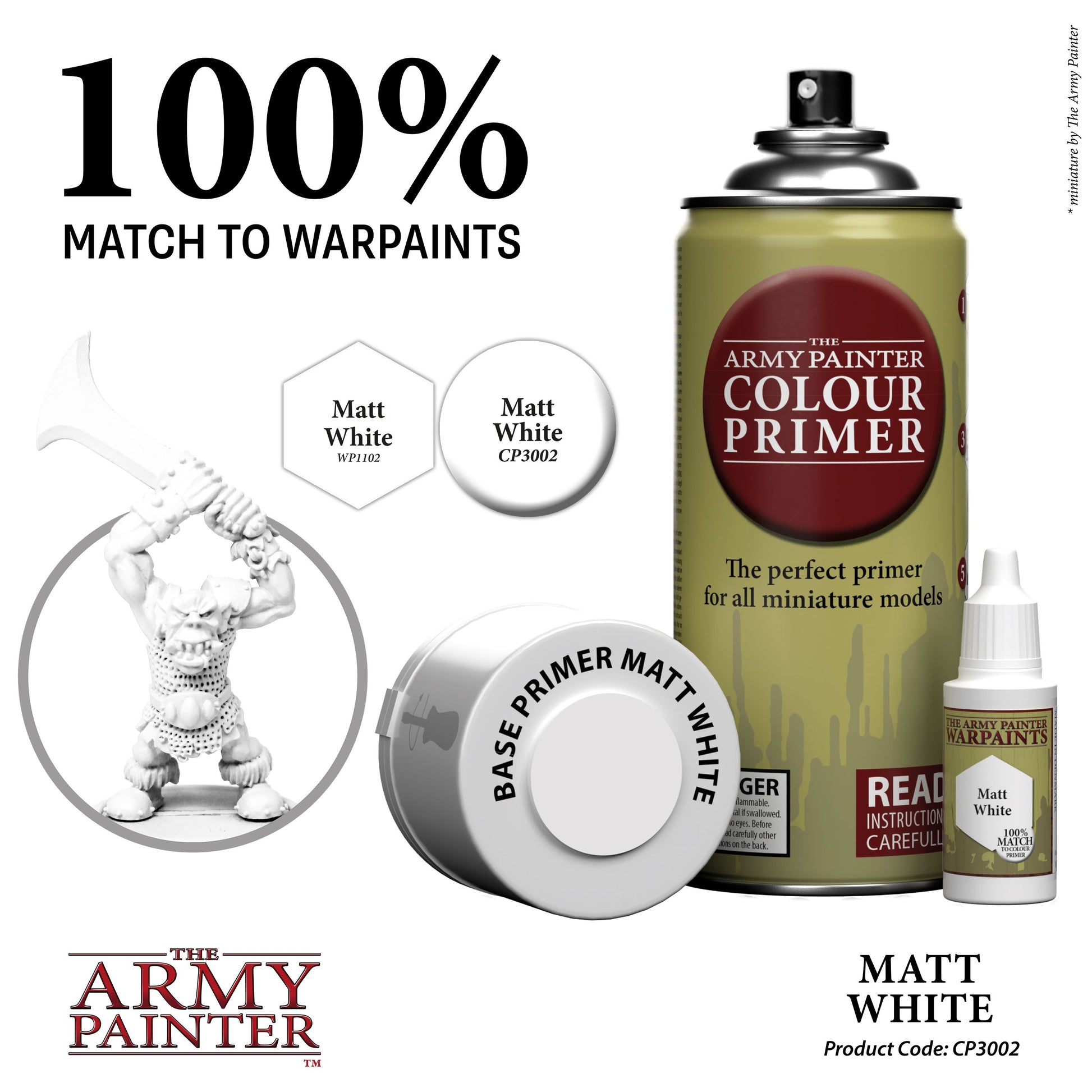 The Army Painter Color Primer, Matt Black Bundle with Matt White, 400 ml,  13.5 oz - Acrylic Spray Undercoat for Miniature Painting
