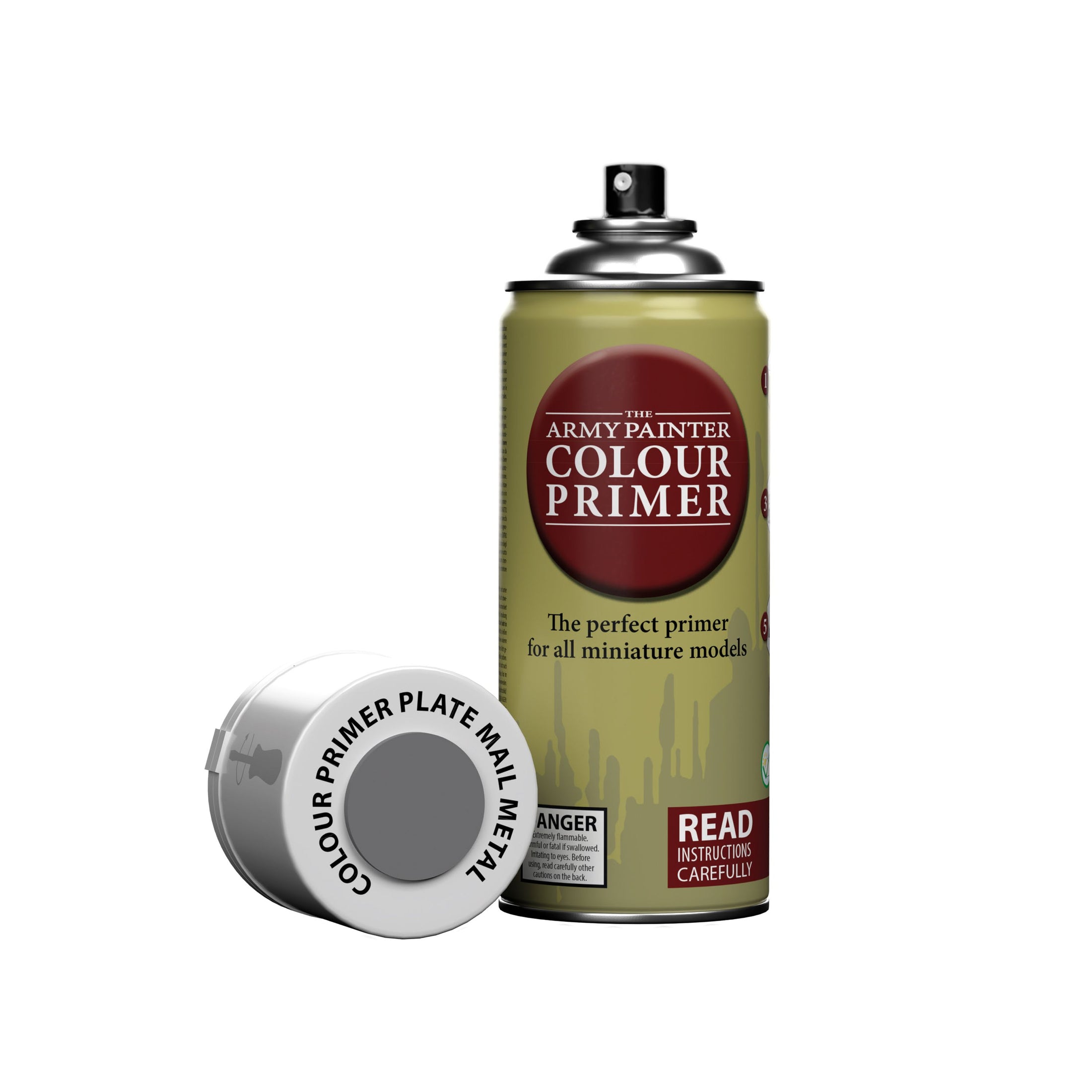 The Army Painter Color Primer, Plate Mail Metal, 400 ml, 13.5 oz