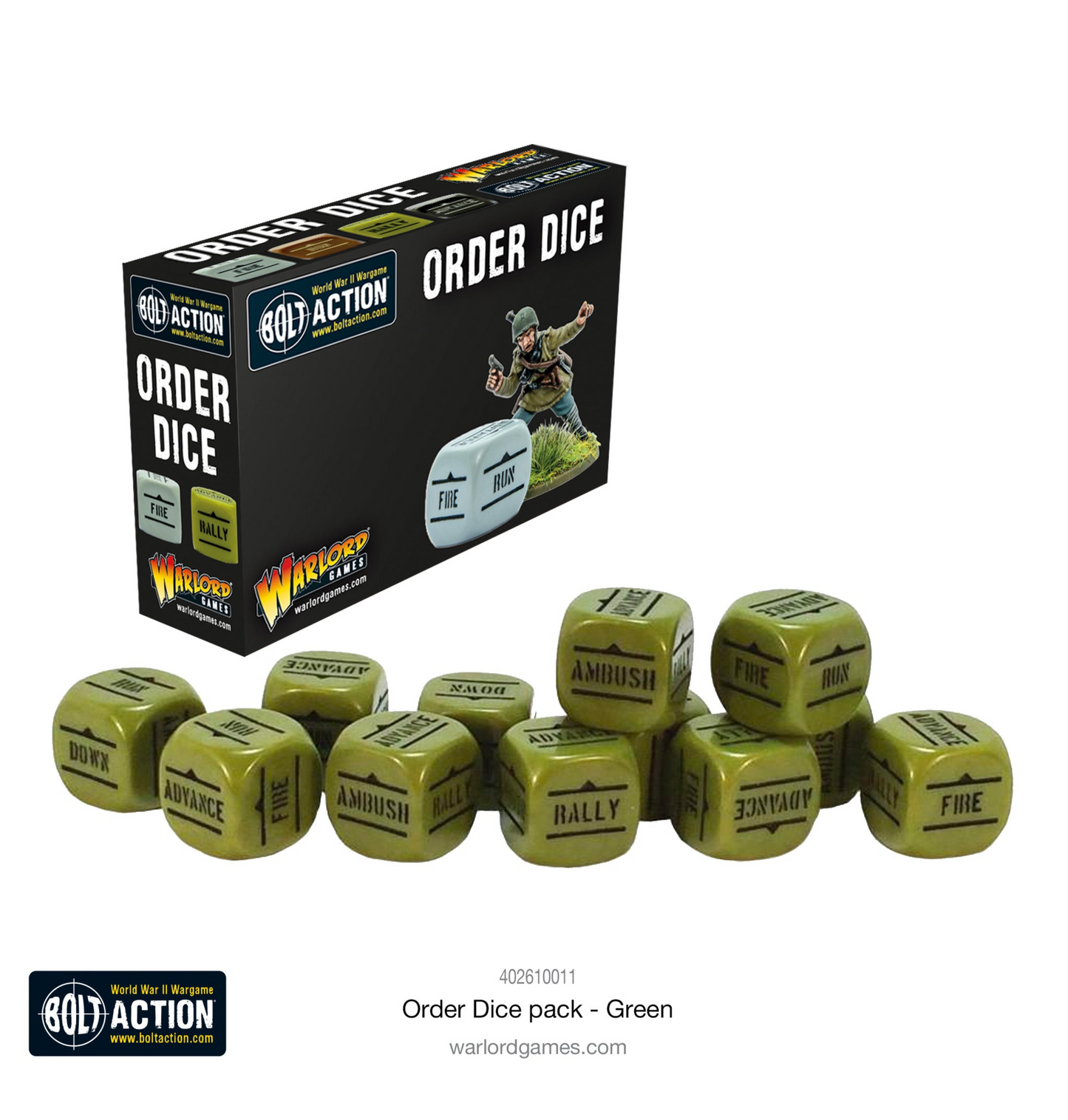 Bolt Action: Orders Dice Pack - Green