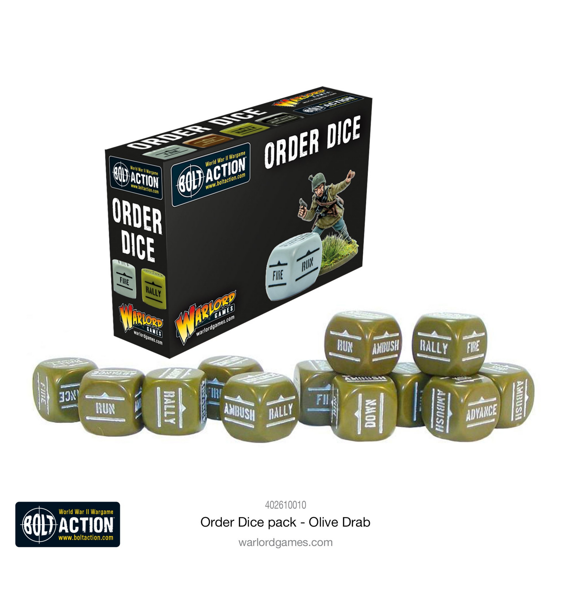 Bolt Action: Orders Dice Pack - Olive Drab