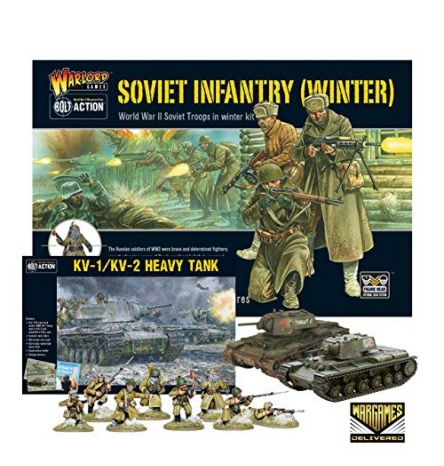 Bolt Action - Soviet Union: Soviet Winter Infantry and KV-1 Heavy Tank Set