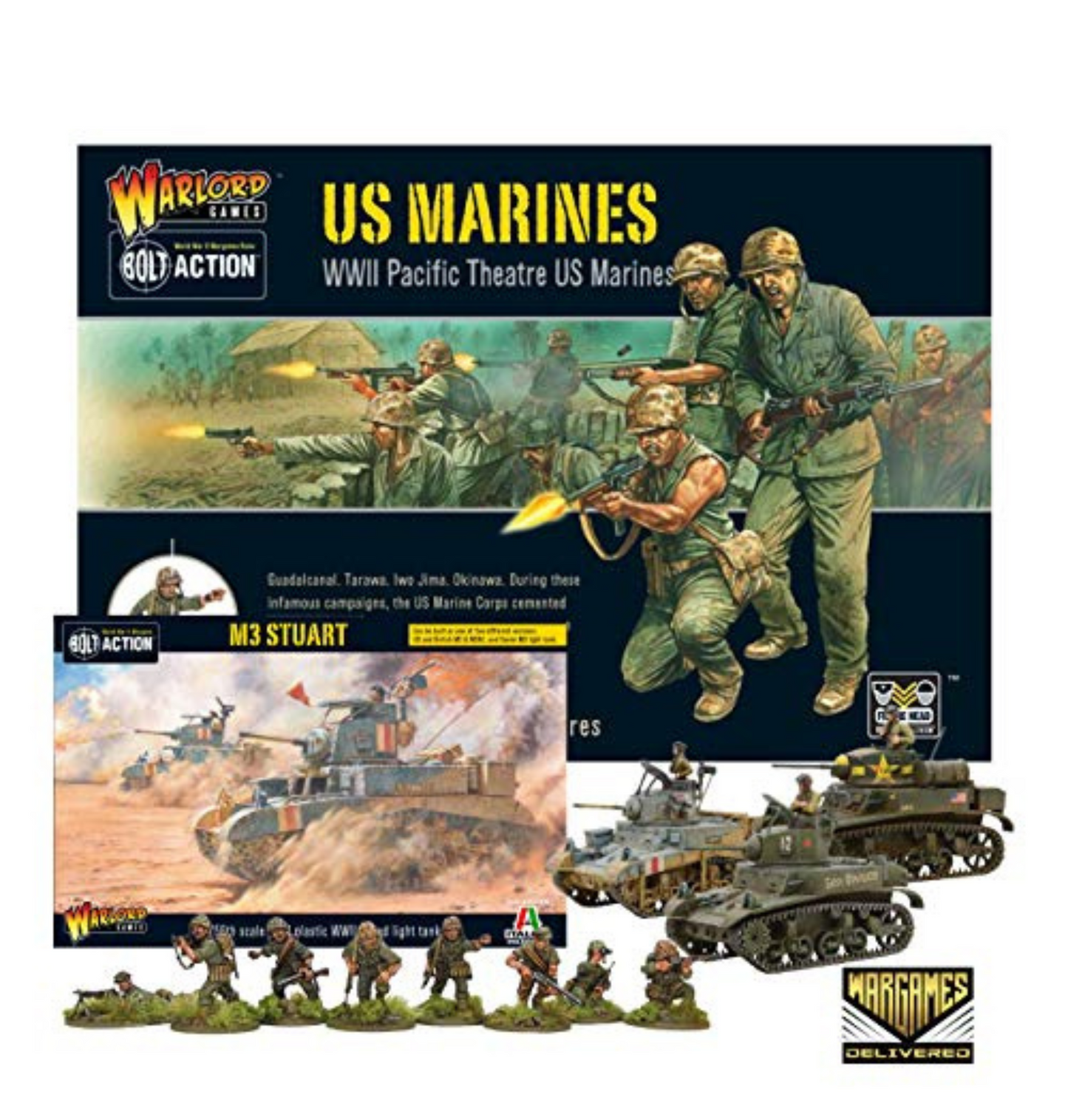 Bolt Action - USA: US Marines and M3 Stuart Set
