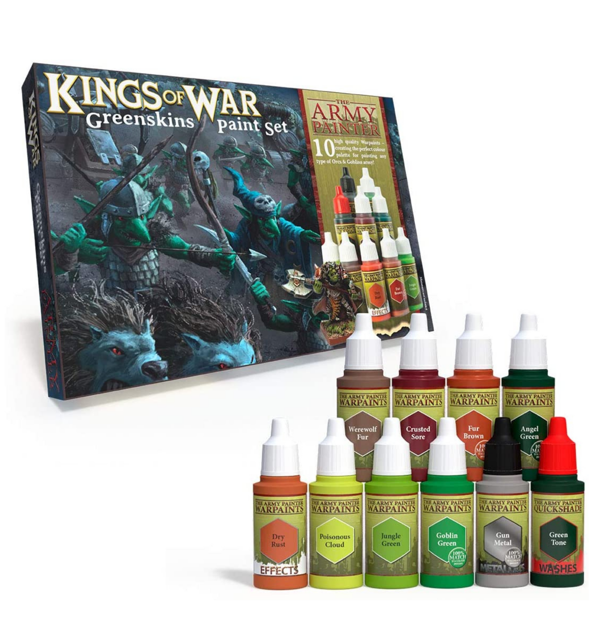 Army Painter Warpaints: Kings of War Greenskins Paint Set (10)