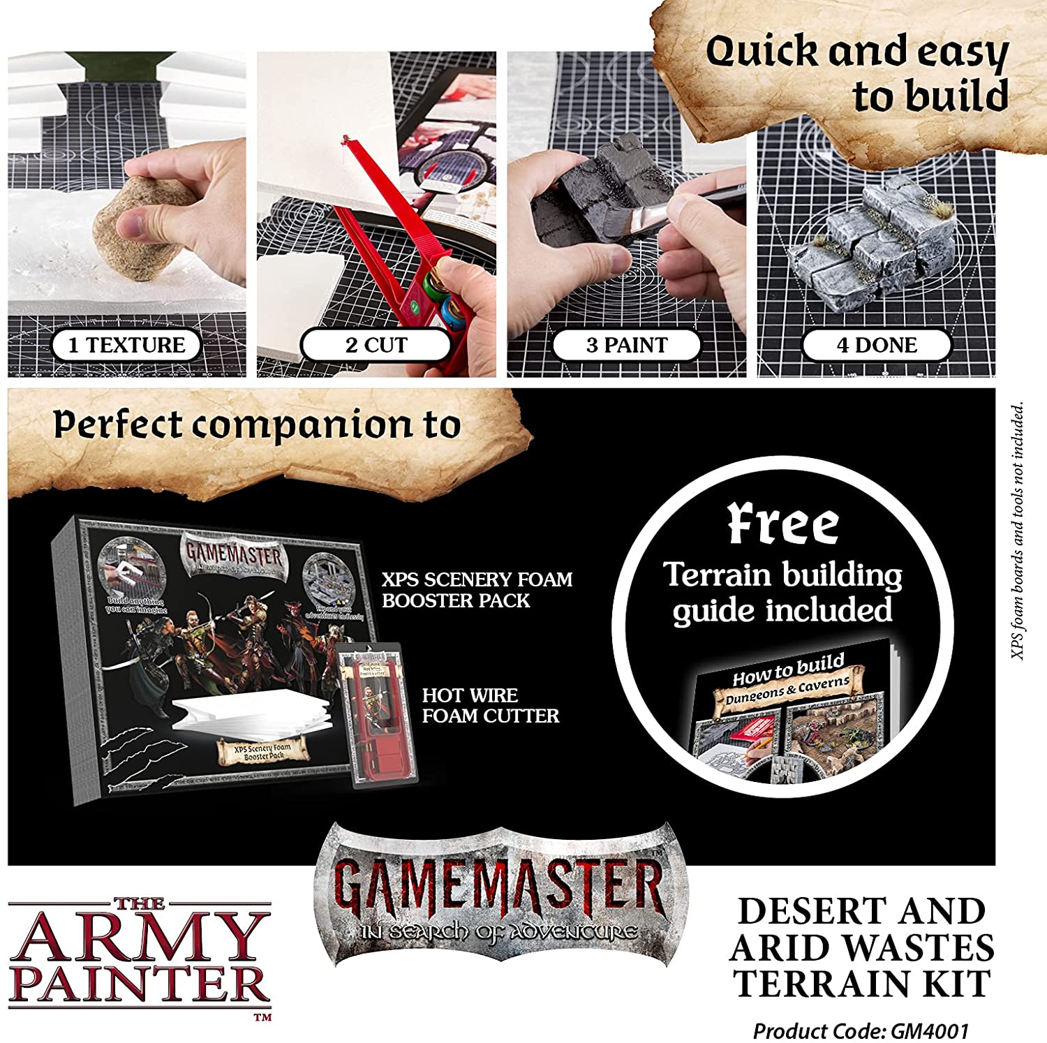The Army Painter GameMaster - Terrain Primer: Desert & Arid Wastes- Gold  Spray Paint Primer 
