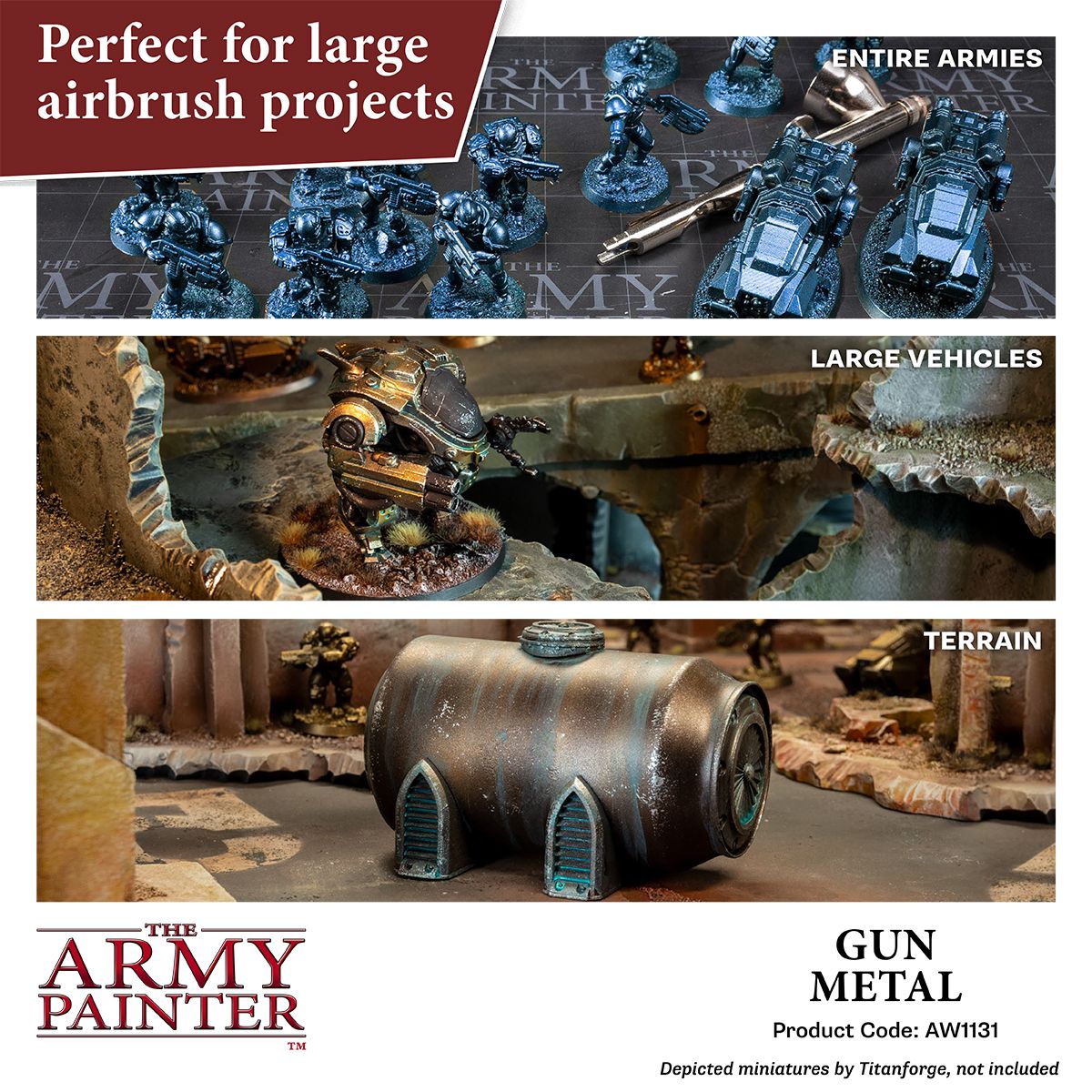 The Army Painter - Warpaints Air Metallics:  Gun Metal (18ml/0.6oz)