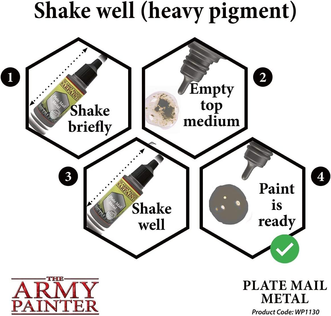 The Army Painter - Warpaints Metallics: Plate Mail Metal (18ml/0.6oz)