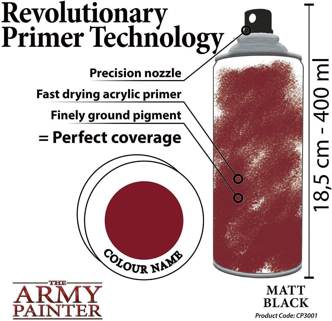 Army Painter Spray Paint Color Primer Matt Black – The Haunted