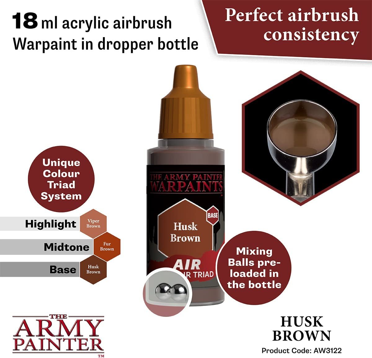 The Army Painter - Warpaints Air: Husk Brown (18ml/0.6oz)