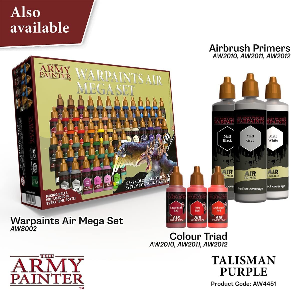 The Army Painter - Warpaints Air:  Talisman Purple (18ml/0.6oz)