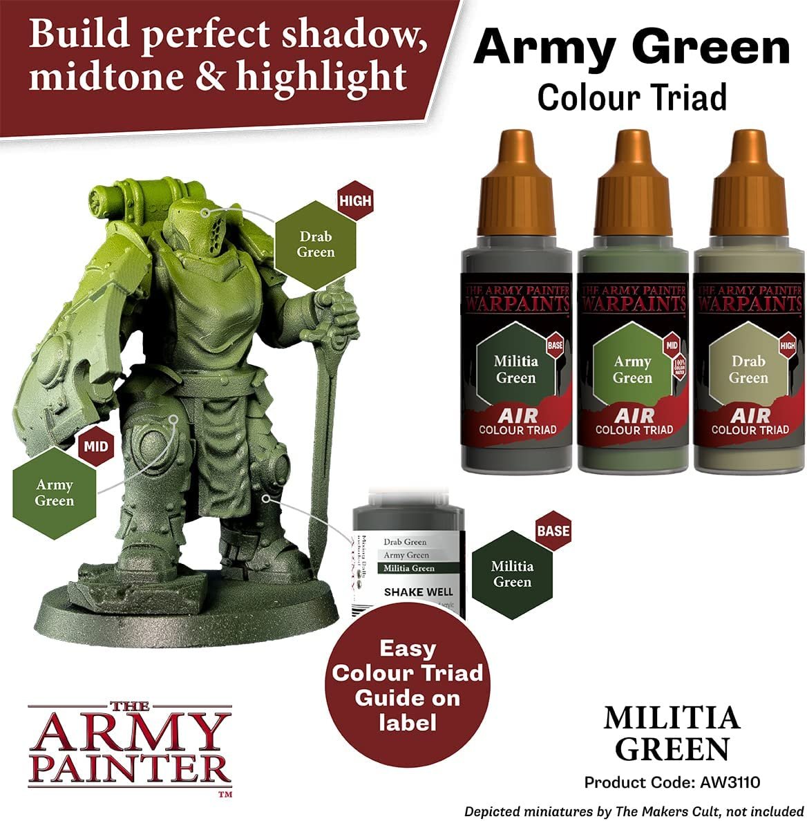 The Army Painter - Warpaints Air: Militia Green (18ml/0.6oz)