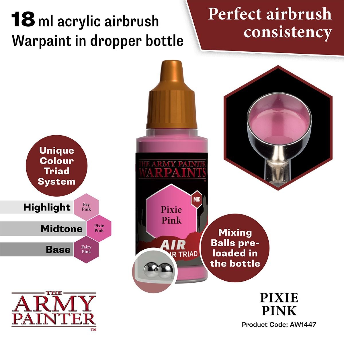 The Army Painter - Warpaints Air: Pixie Pink (18ml/0.6oz)