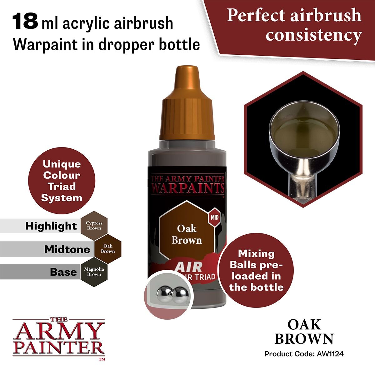 The Army Painter - Warpaints Air: Oak Brown (18ml/0.6oz)