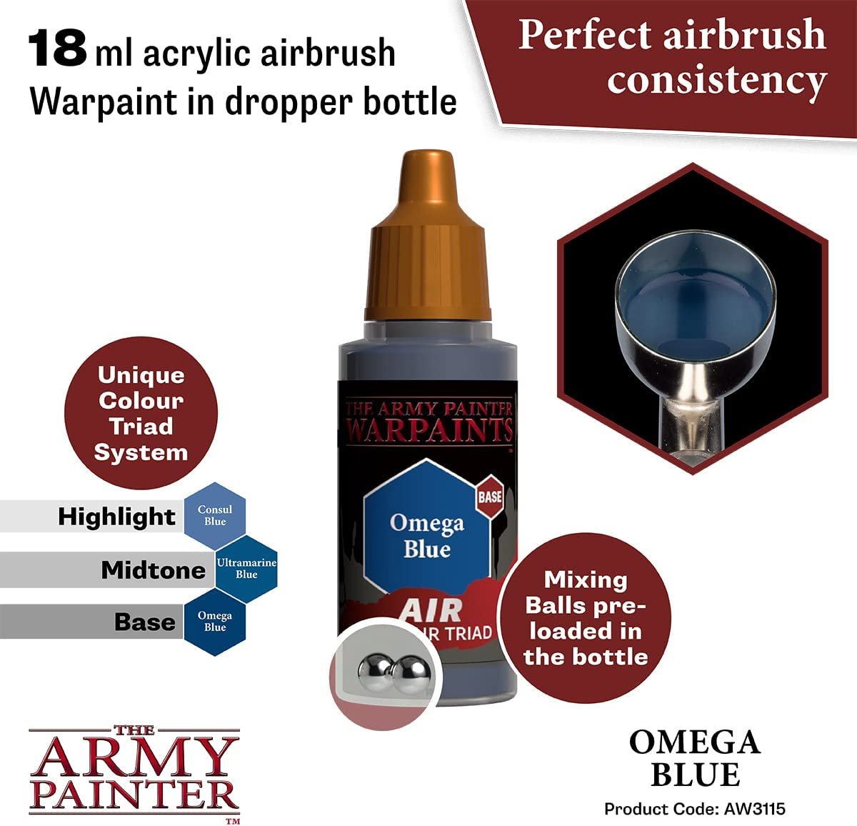 The Army Painter - Warpaints Air: Omega Blue (18ml/0.6oz)