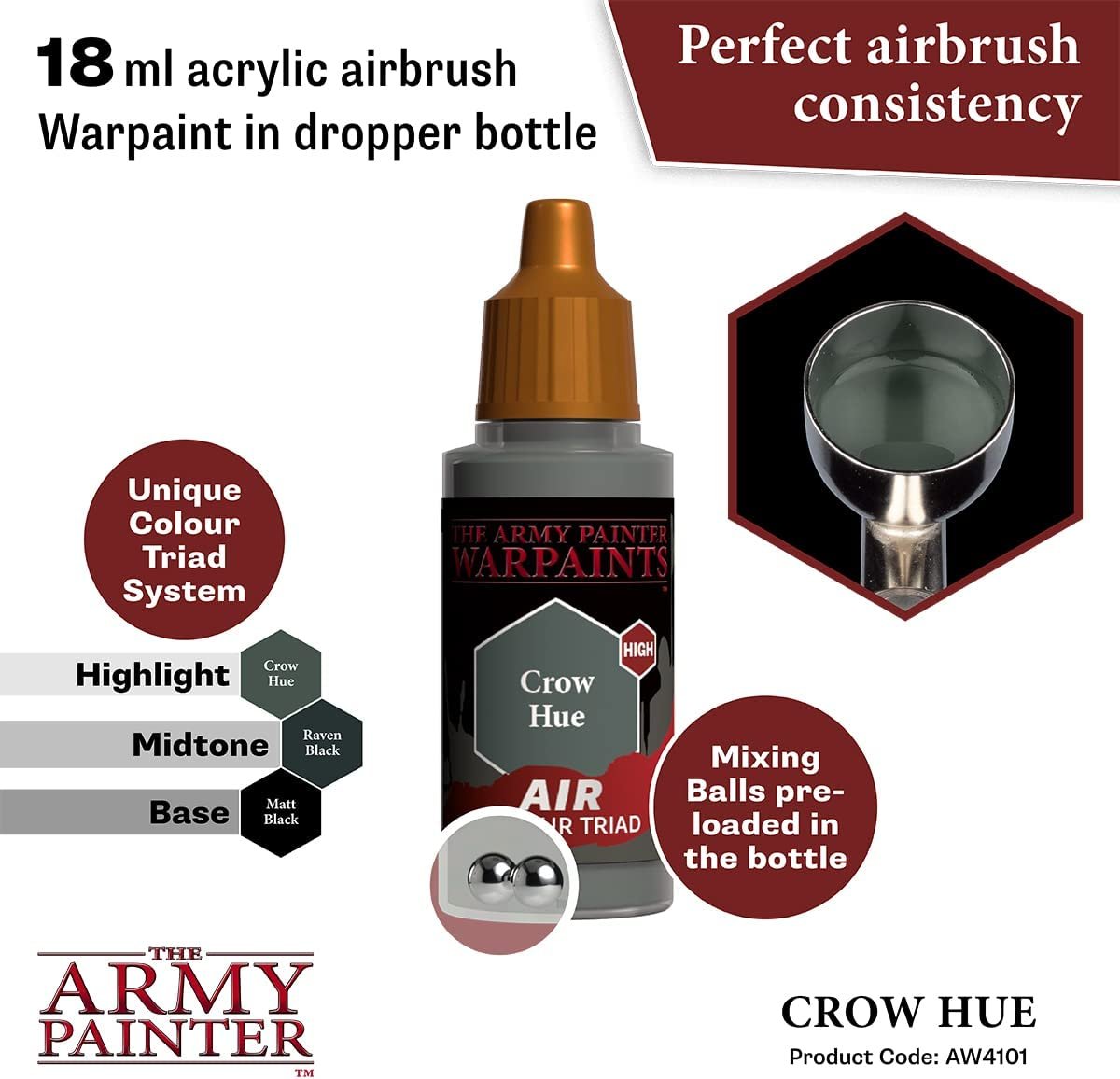 The Army Painter - Warpaints Air: Crow Hue (18ml/0.6oz)