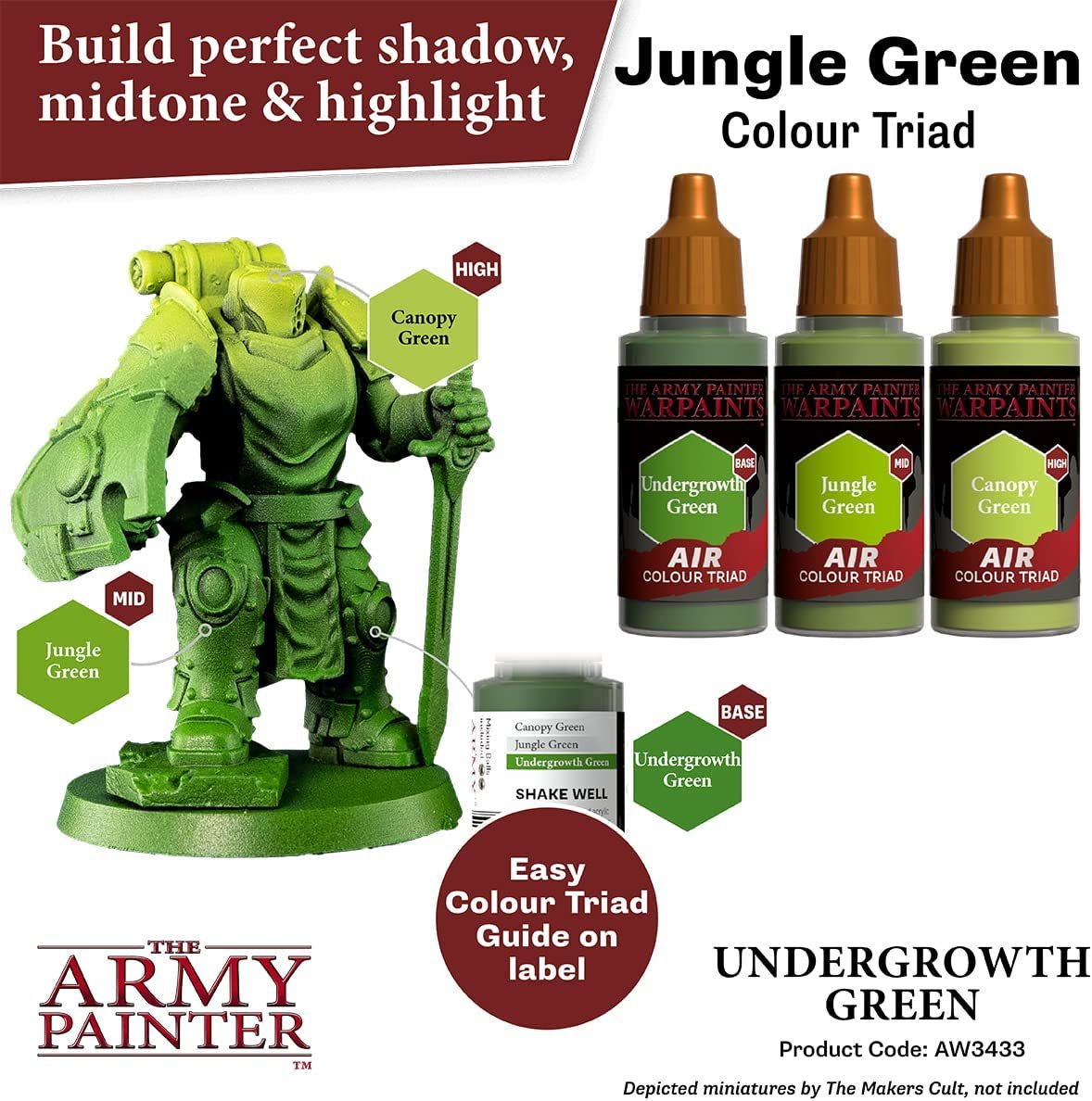 The Army Painter - Warpaints Air: Undergrowth Green (18ml/0.6oz)