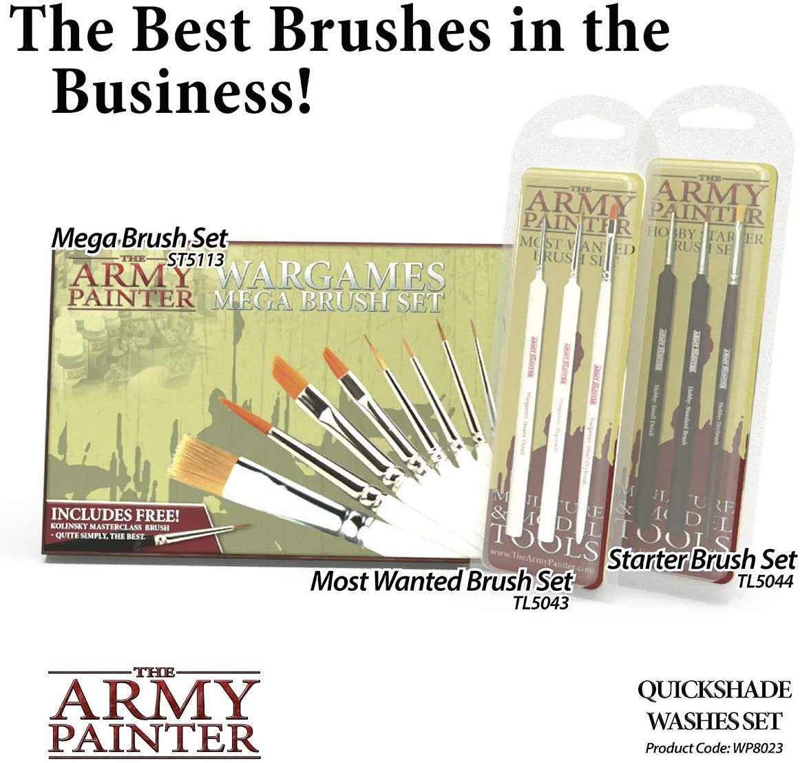 Army Painter: Most Wanted Brush Set (3), Accessories