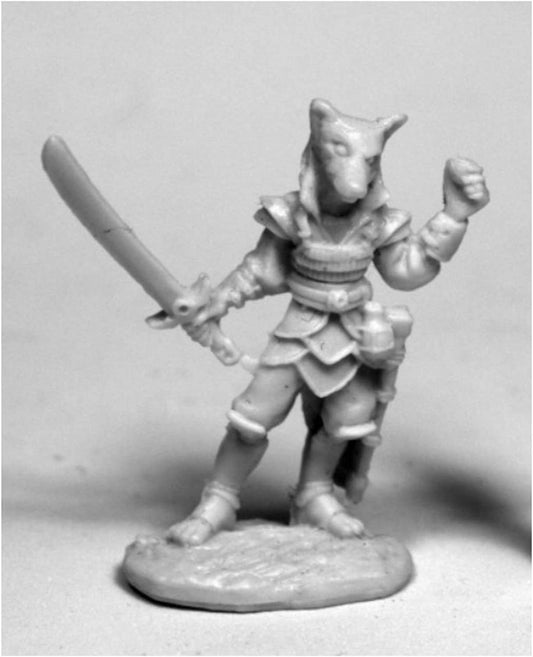 Reaper Bones: Miniatures Kogo, Male Kitsune #77473 Bones Unpainted Plastic Mini Figure