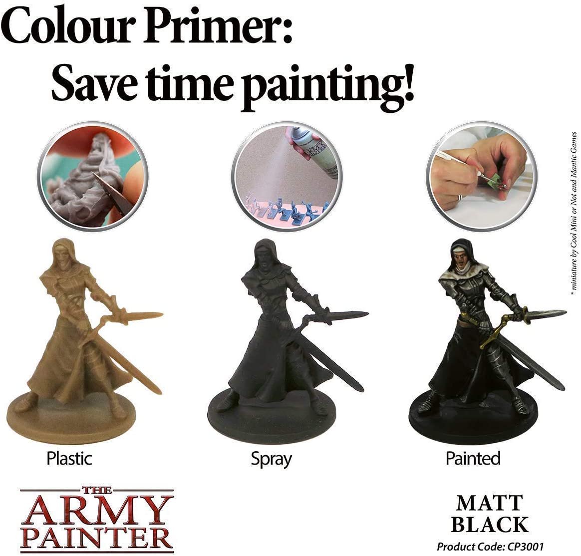 The Army Painter Color Primer Spray Paint Matt Black 400ml 13.5oz