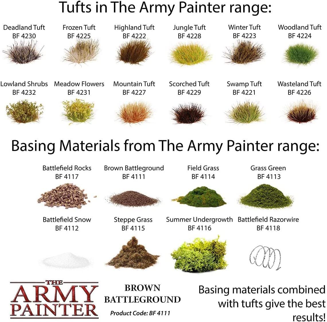 The Army Painter - Battlefield Basing: Complete Tufts Set (12 Tufts)
