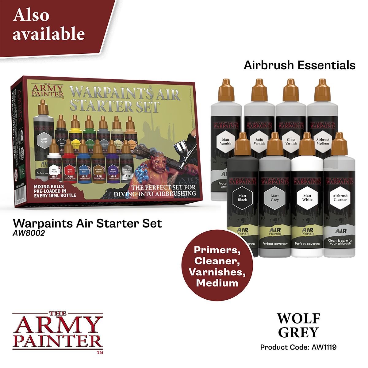 The Army Painter - Warpaints Air: Wolf Grey (18ml/0.6oz)