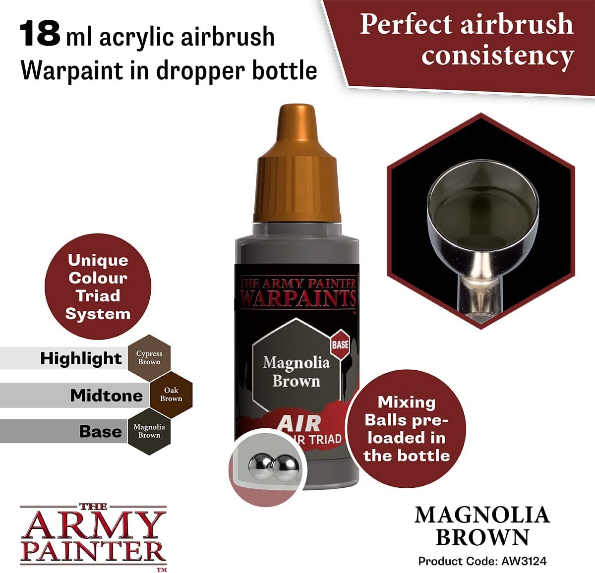 The Army Painter - Warpaints Air: Magnolia Brown (18ml/0.6oz)