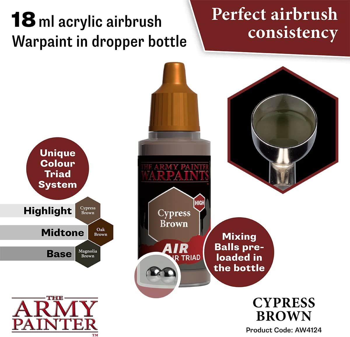 The Army Painter - Warpaints Air: Cypress Brown (18ml/0.6oz)