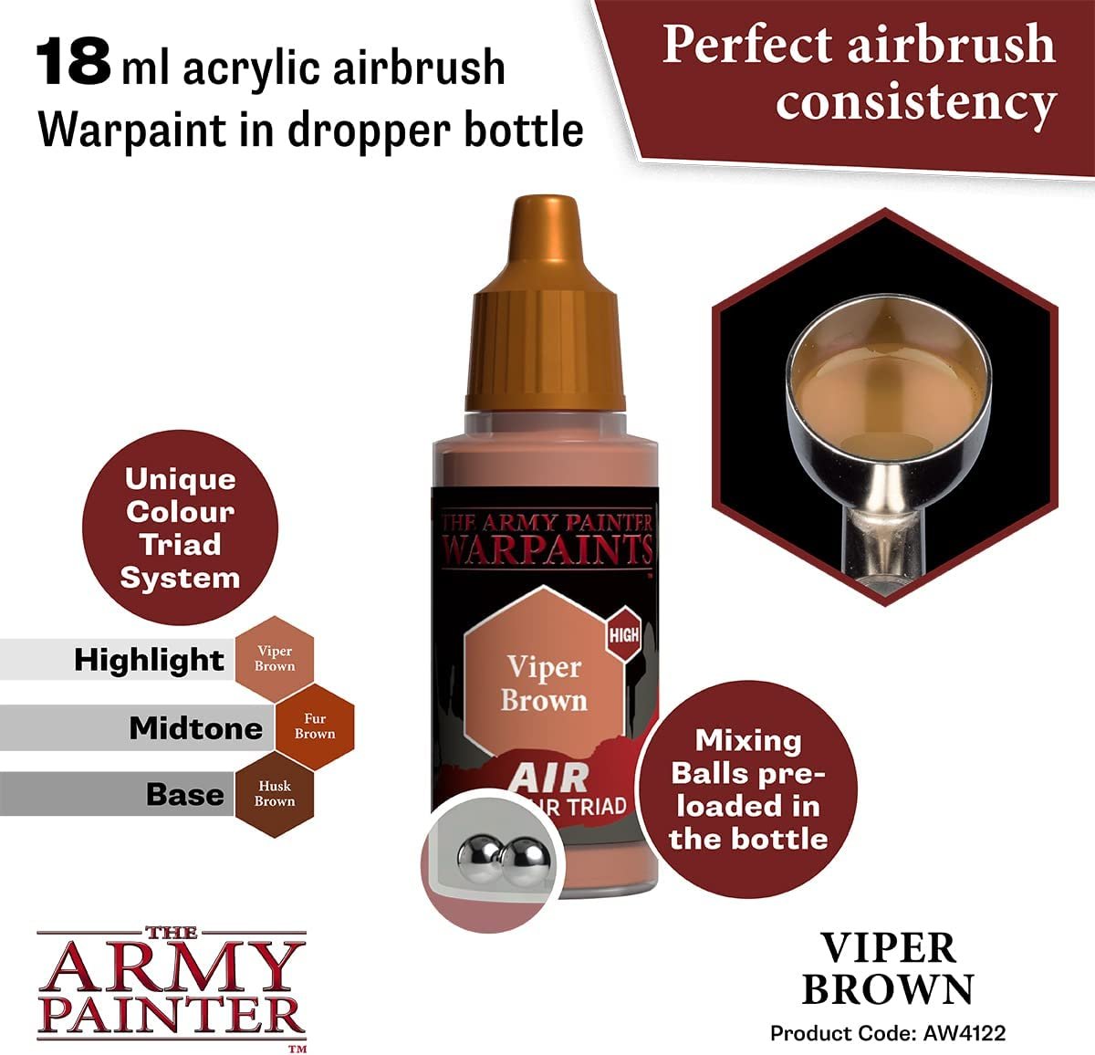 The Army Painter - Warpaints Air: Viper Brown (18ml/0.6oz)